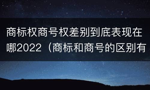 商标权商号权差别到底表现在哪2022（商标和商号的区别有哪些?）