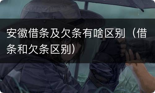 安徽借条及欠条有啥区别（借条和欠条区别）