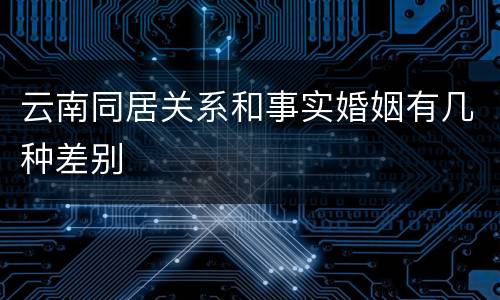 云南同居关系和事实婚姻有几种差别