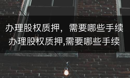 办理股权质押，需要哪些手续 办理股权质押,需要哪些手续费
