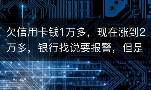 欠信用卡钱1万多，现在涨到2万多，银行找说要报警，但是现在没能力偿还怎么办