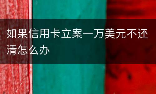 如果信用卡立案一万美元不还清怎么办