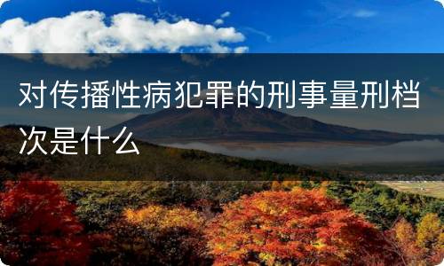 对传播性病犯罪的刑事量刑档次是什么