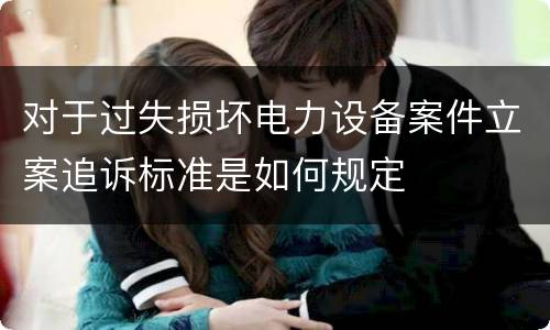 对于过失损坏电力设备案件立案追诉标准是如何规定