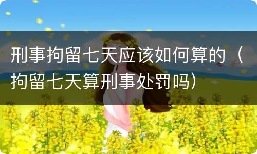 刑事拘留七天应该如何算的（拘留七天算刑事处罚吗）