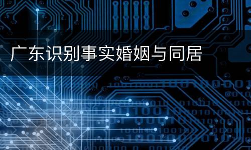 广东识别事实婚姻与同居