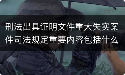 刑法出具证明文件重大失实案件司法规定重要内容包括什么