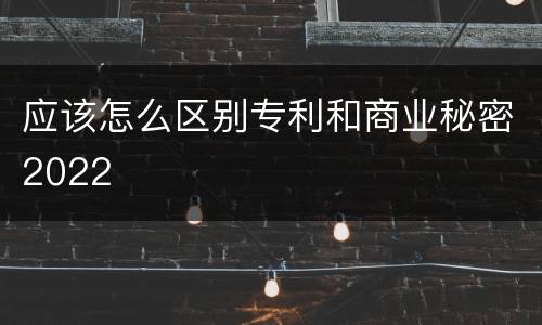 应该怎么区别专利和商业秘密2022