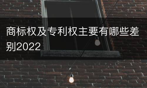 商标权及专利权主要有哪些差别2022