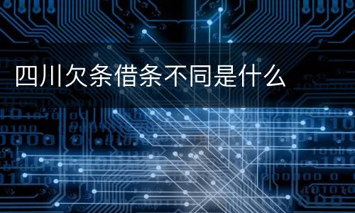四川欠条借条不同是什么