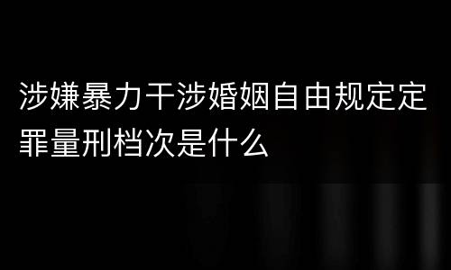 涉嫌暴力干涉婚姻自由规定定罪量刑档次是什么