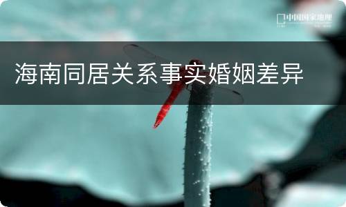 海南同居关系事实婚姻差异