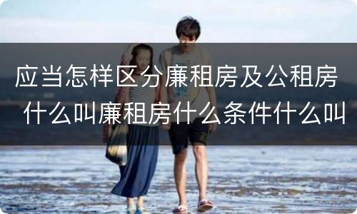 应当怎样区分廉租房及公租房 什么叫廉租房什么条件什么叫公租房