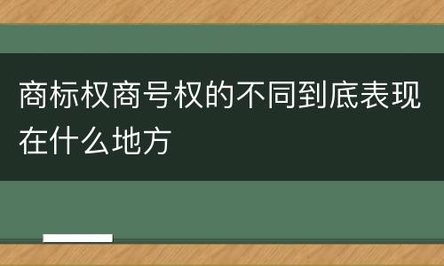 商标权商号权的不同到底表现在什么地方