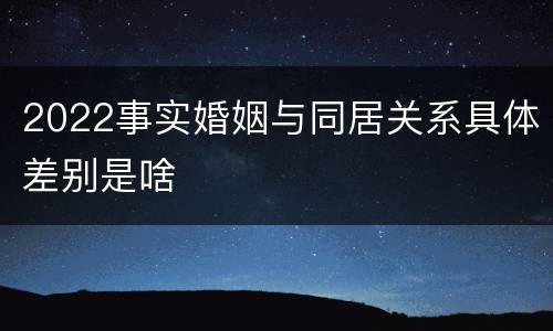 2022事实婚姻与同居关系具体差别是啥