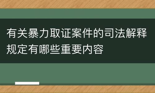 有关暴力取证案件的司法解释规定有哪些重要内容