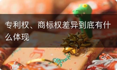 专利权、商标权差异到底有什么体现