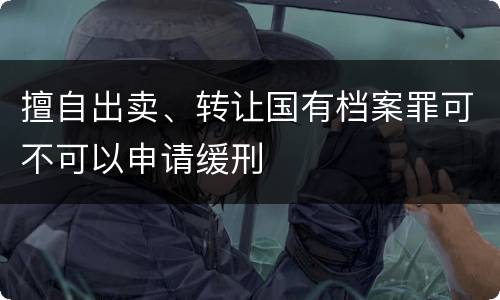 擅自出卖、转让国有档案罪可不可以申请缓刑