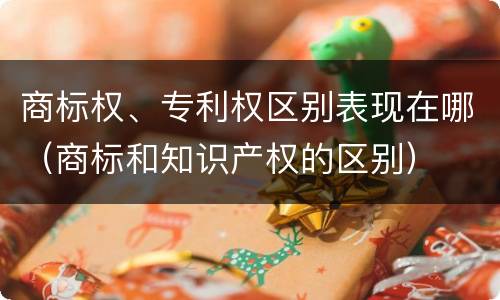 商标权、专利权区别表现在哪（商标和知识产权的区别）