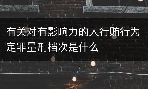 有关对有影响力的人行贿行为定罪量刑档次是什么