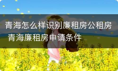 青海怎么样识别廉租房公租房 青海廉租房申请条件