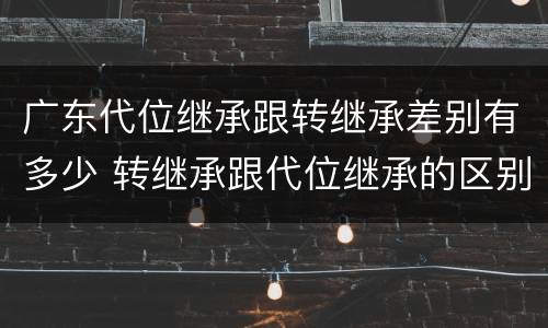 广东代位继承跟转继承差别有多少 转继承跟代位继承的区别