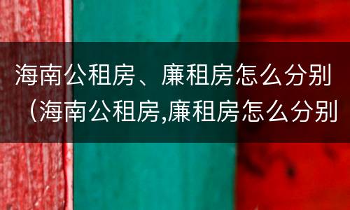 海南公租房、廉租房怎么分别（海南公租房,廉租房怎么分别申请）