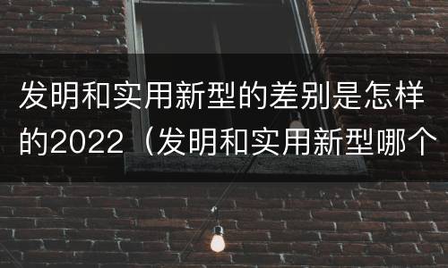 发明和实用新型的差别是怎样的2022（发明和实用新型哪个好）