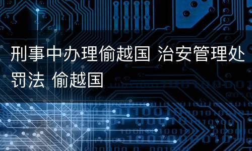 刑事中办理偷越国 治安管理处罚法 偷越国