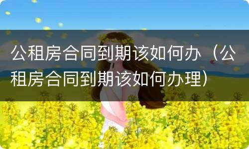 公租房合同到期该如何办（公租房合同到期该如何办理）