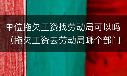 单位拖欠工资找劳动局可以吗（拖欠工资去劳动局哪个部门）