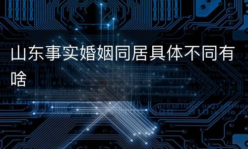 山东事实婚姻同居具体不同有啥