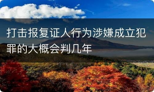 打击报复证人行为涉嫌成立犯罪的大概会判几年