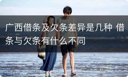 广西借条及欠条差异是几种 借条与欠条有什么不同