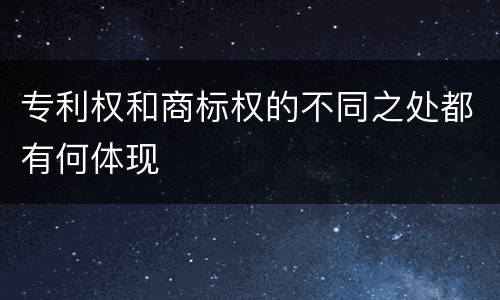 专利权和商标权的不同之处都有何体现