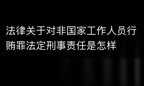 法律关于对非国家工作人员行贿罪法定刑事责任是怎样