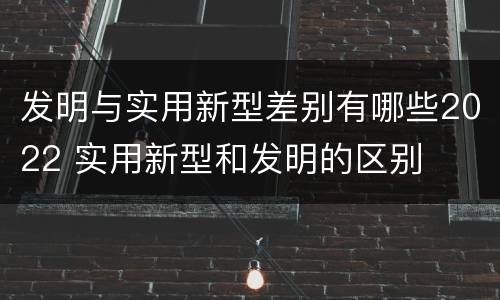 发明与实用新型差别有哪些2022 实用新型和发明的区别