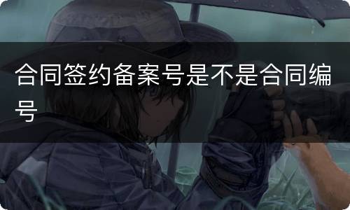 合同签约备案号是不是合同编号