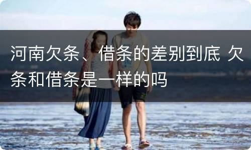 河南欠条、借条的差别到底 欠条和借条是一样的吗