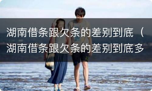 湖南借条跟欠条的差别到底（湖南借条跟欠条的差别到底多大）