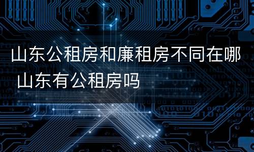 山东公租房和廉租房不同在哪 山东有公租房吗