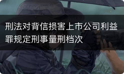 刑法对背信损害上市公司利益罪规定刑事量刑档次