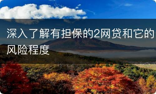 深入了解有担保的2网贷和它的风险程度