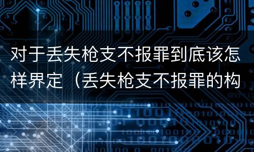 对于丢失枪支不报罪到底该怎样界定（丢失枪支不报罪的构成要件）