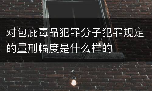 对包庇毒品犯罪分子犯罪规定的量刑幅度是什么样的
