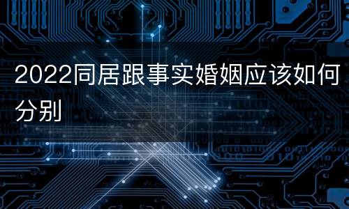 2022同居跟事实婚姻应该如何分别