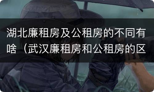 湖北廉租房及公租房的不同有啥（武汉廉租房和公租房的区别）