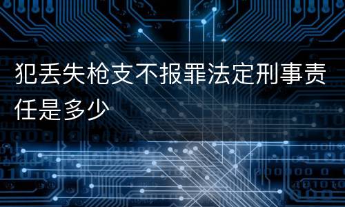 犯丢失枪支不报罪法定刑事责任是多少