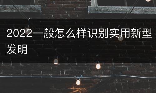 2022一般怎么样识别实用新型发明