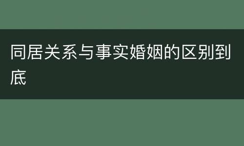 同居关系与事实婚姻的区别到底
